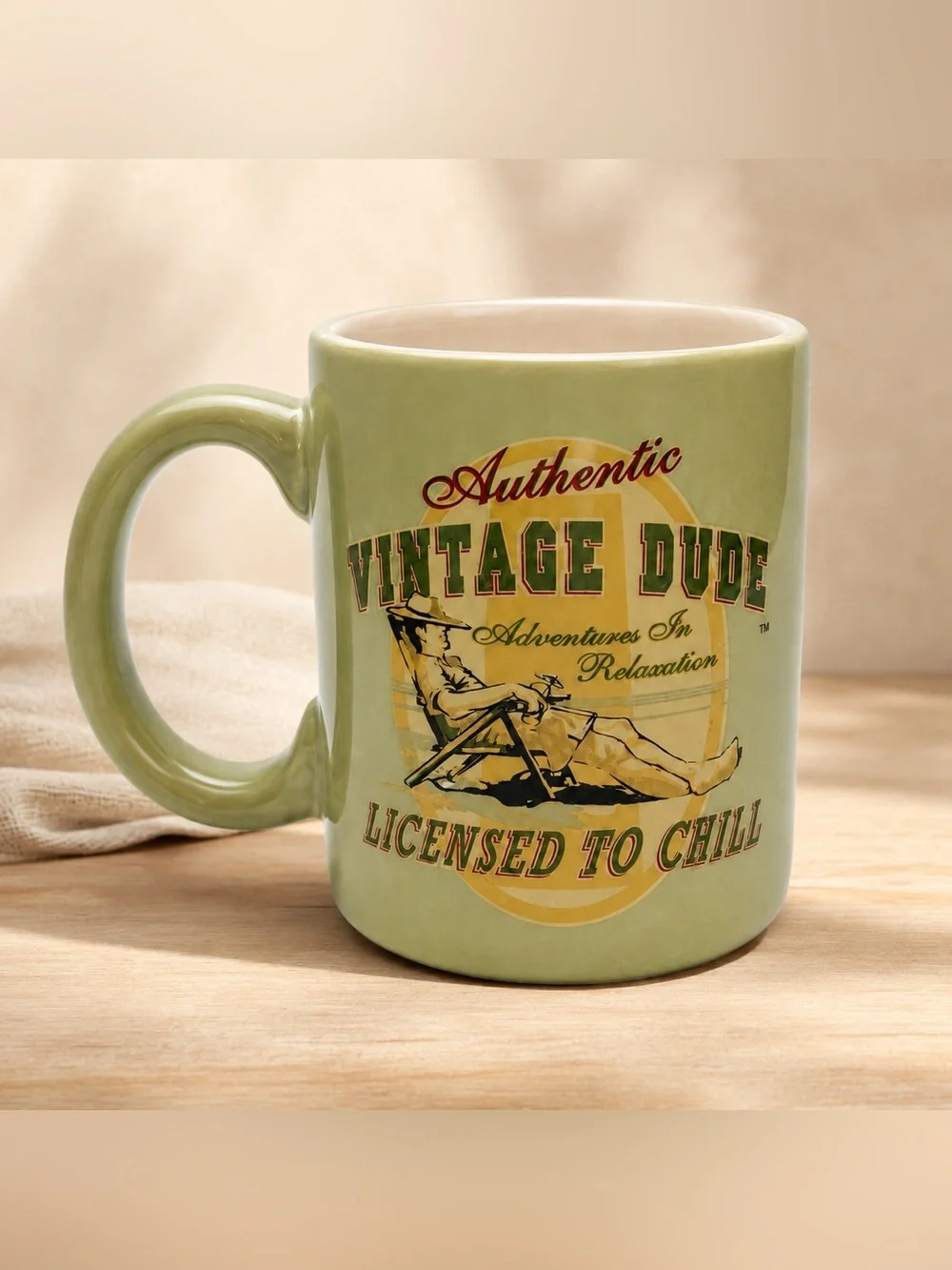 Laid Back Authentic Vintage Dude Coffee Mug Licensed to Chill
